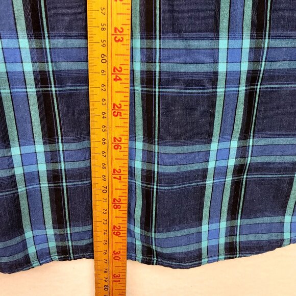 Tony Hawk Mens Blue Checkered Long Sleeve Button Up Casual Western Large - Picture 10 of 11